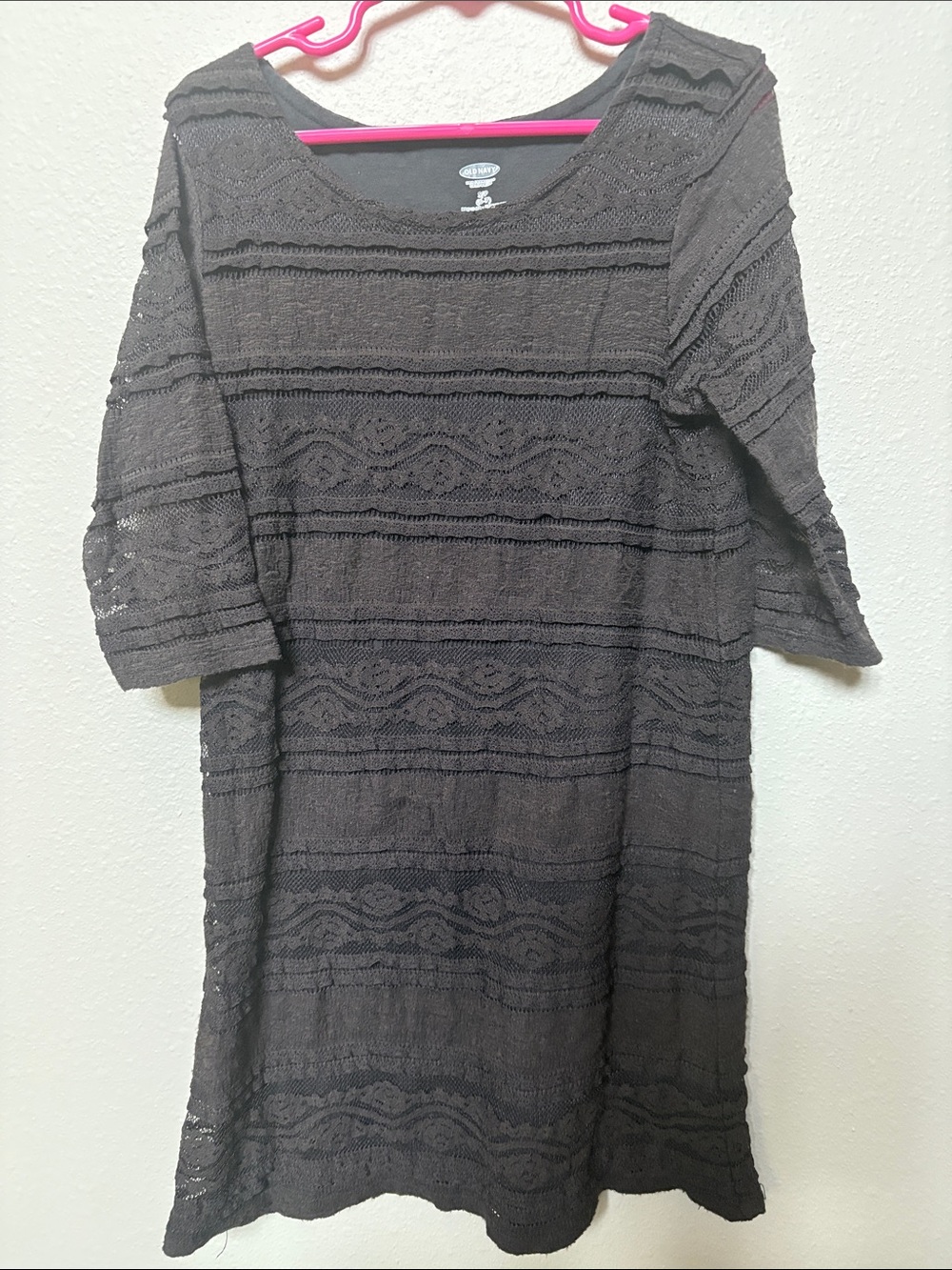 Girls old navy Gray Lace Knit Dress size S(6-7)